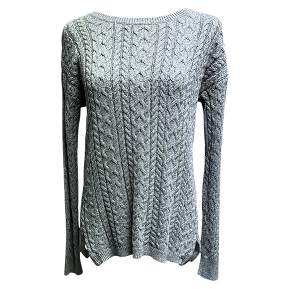 American Eagle Gray Cable Knit Sweater Size Large - Picture 1 of 12